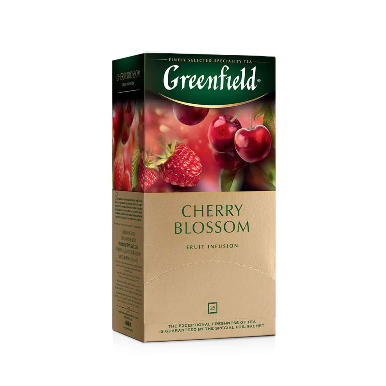 Greenfield-Kirschblüte, Hibiskus, Hagebutte, Apfel, Himbeere, Brombeere, Teebeutel (2G x 25), 50G