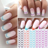 French Tip Nagelaufkleber – 6 Blatt selbstklebende Nail Art Schablonen – Nagelzubehör und Dekoration