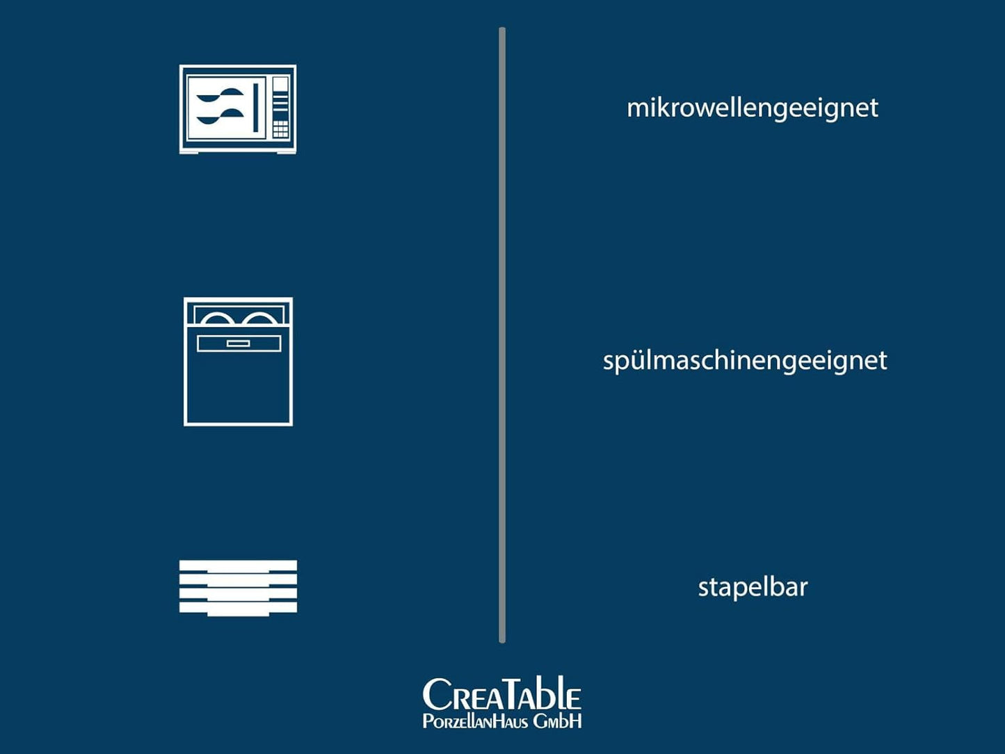 Creatable 23788 Cascade Series 8-teiliges Geschirrset für 2 Personen, Kombiservice aus Porzellan, spülmaschinen- und mikrowellengeeignet, hochwertige Herstellung