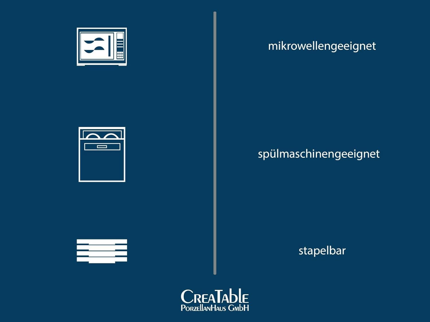 Creatable 23788 Cascade Series 8-teiliges Geschirrset für 2 Personen, Kombiservice aus Porzellan, spülmaschinen- und mikrowellengeeignet, hochwertige Herstellung