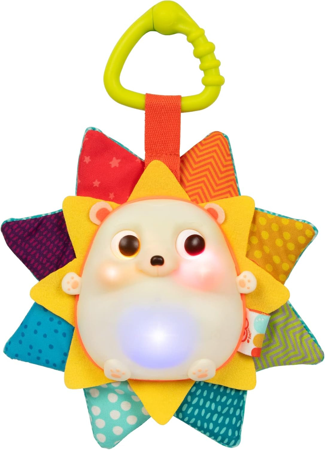 B. Spielzeug - Kinderspielzeug für Hochstuhl - Saugnapfspielzeug mit Musik, Lichtern, Geräuschen - Sinnesspielzeug - Kinderspielzeug mit Motorik - ab 6 Monaten - Whirly Pop Toys Bebe Naty Shop Leuchtender Igel mit Musik