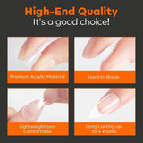 Modelones Nagelspitzen 216-teilig – Nagelspitzen-Set mit vollständiger Abdeckung, weiches Gel-Spitzen-Set, vorpolierende PMMA-Harz-Nagelspitzen, DIY-Kleber auf künstlichen Nägeln für Nagelkunst, kurze Mandeln XS
