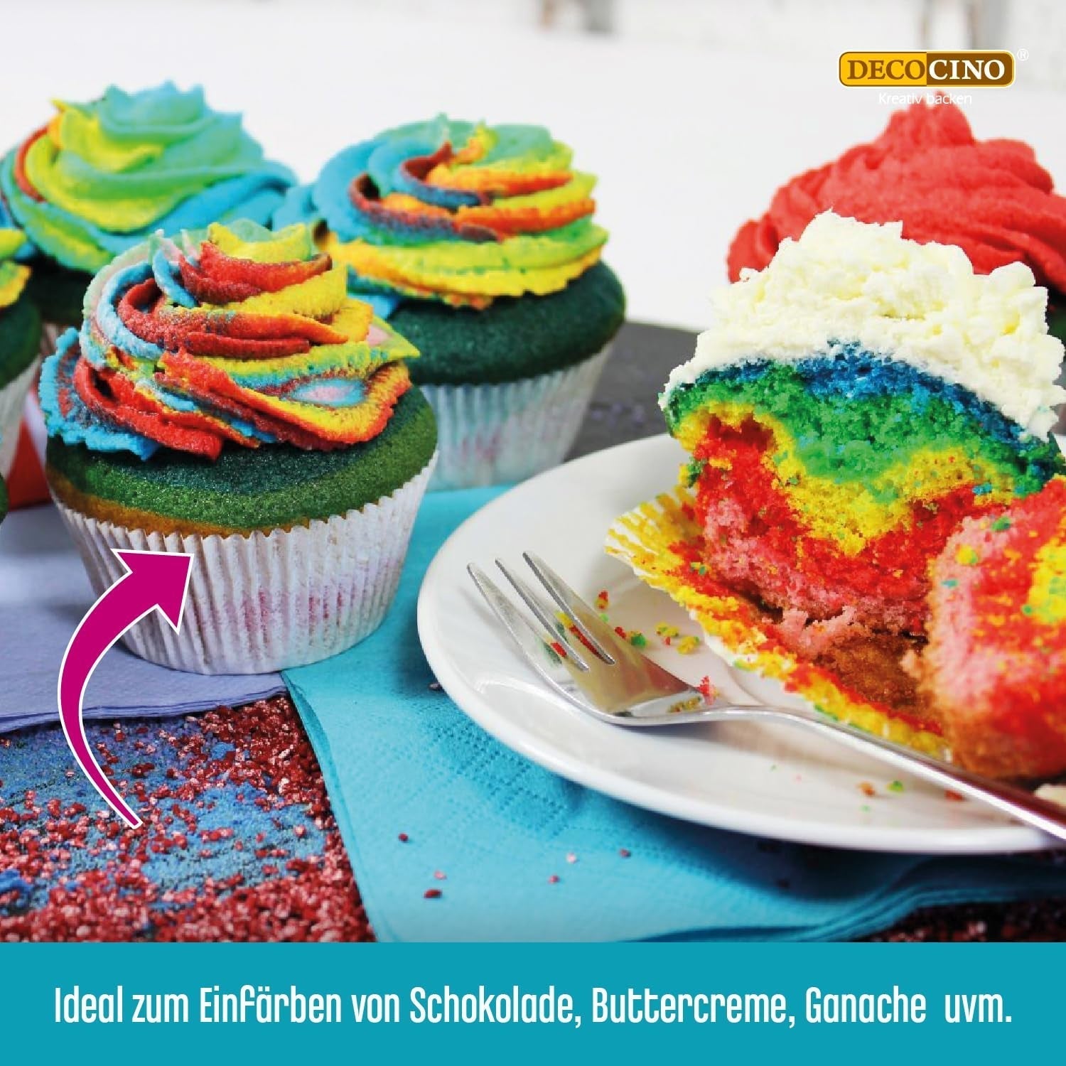 DECOCINO Rote fettlösliche Farbpaste – 15 g – Lebensmittelfarbe auf Ölbasis, ideal zum Färben von Schokolade, Buttercreme, Fondant oder Keksteig (3er-Pack)