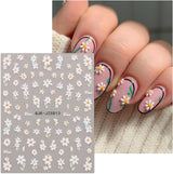 JMEOWIO 3D Nagelsticker Blumen Nail Art Sticker Selbstklebend Nagelaufkleber 5D Stereoskopisch Sommer Frühling Dekoration Nageldesign Zubehör 4 Blatt