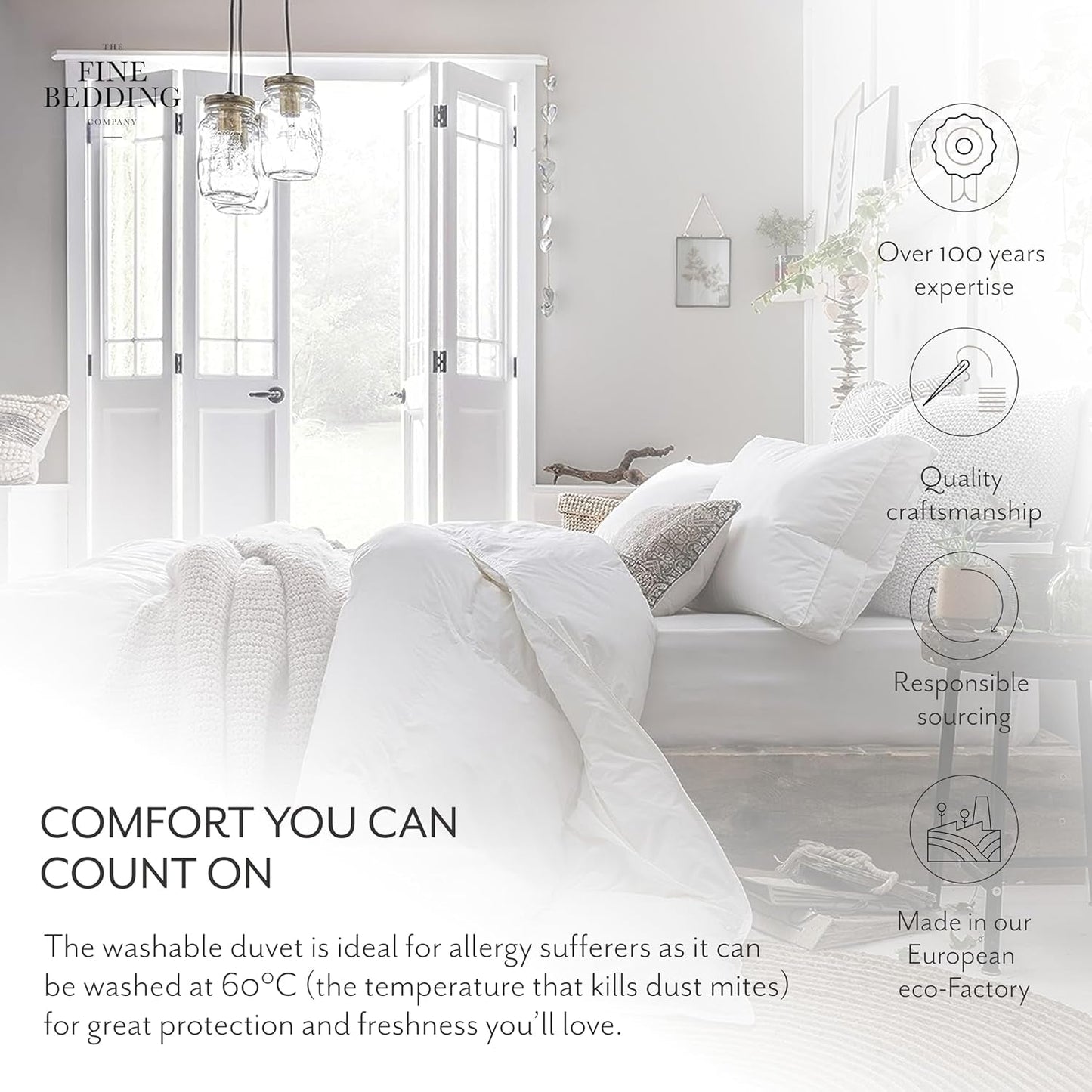Twin Spundown-Bettdecke, 4,5 Tog, leicht, hypoallergen, warm, waschbar, Sommerdecke, Doppelbett, luxuriöser Bezug in Hotelqualität mit unseren recycelten Materialien Naty Shop Quilts & Quilts