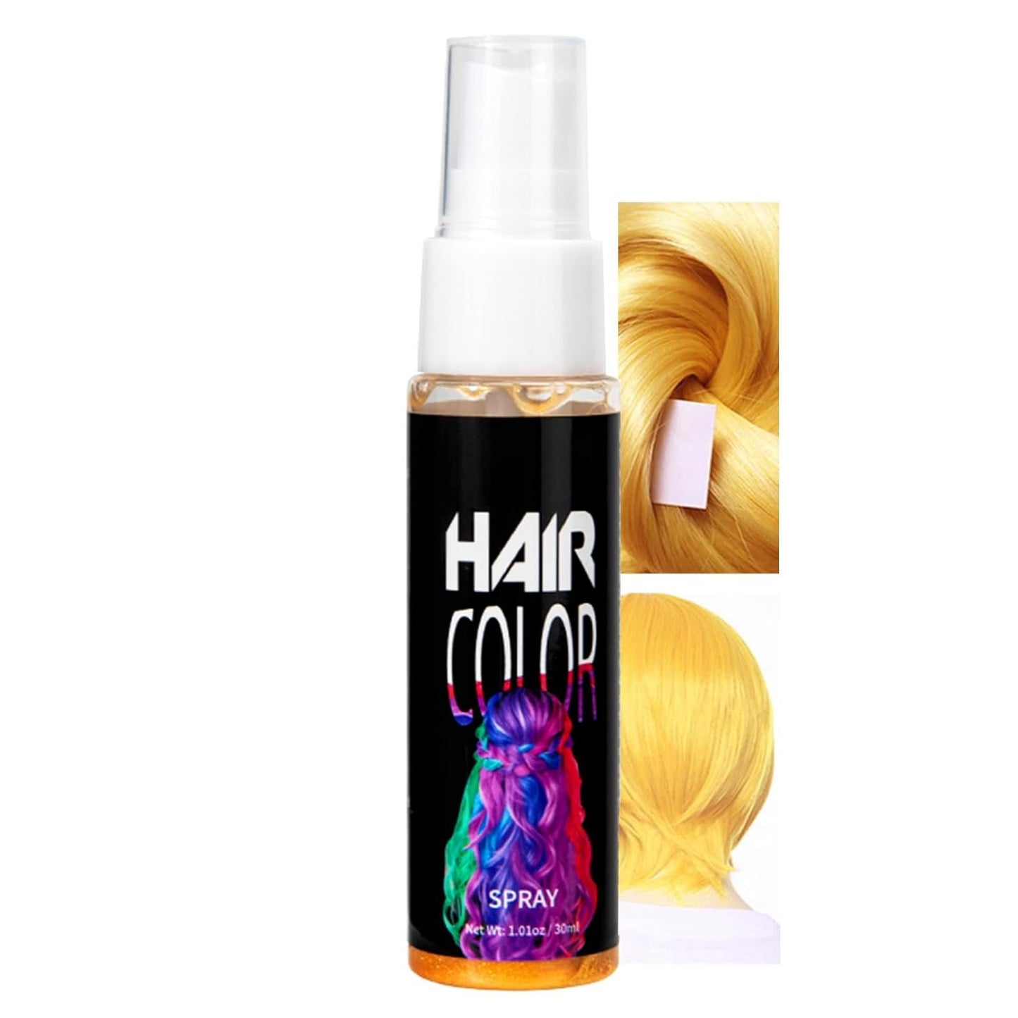 Haarspray-Farbe, temporäre rote Spray-Haarfarbe, rot gefärbte Haarfarbe, waschbare Haarfarbe, lebendiges rotes Haarfarben-Spray, sofortige Haarfarbe, Haarfarbe für Karneval, Halloween, Cosplay, Party, Haarfarbe, Naty Shop Gold, 30 ml (1 Packung)