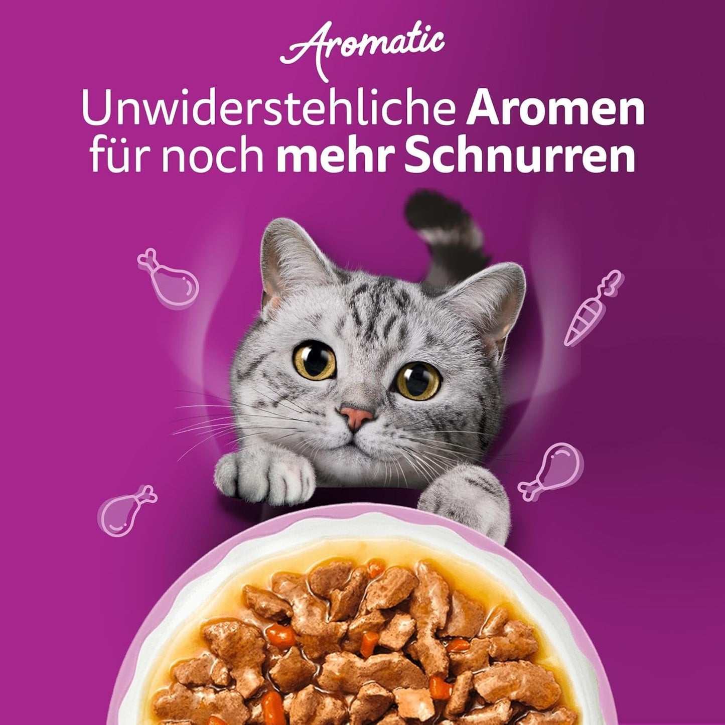 WHISKAS Nasses aromatisches Katzenfutter in Soße 40 x 85g Fischauswahl