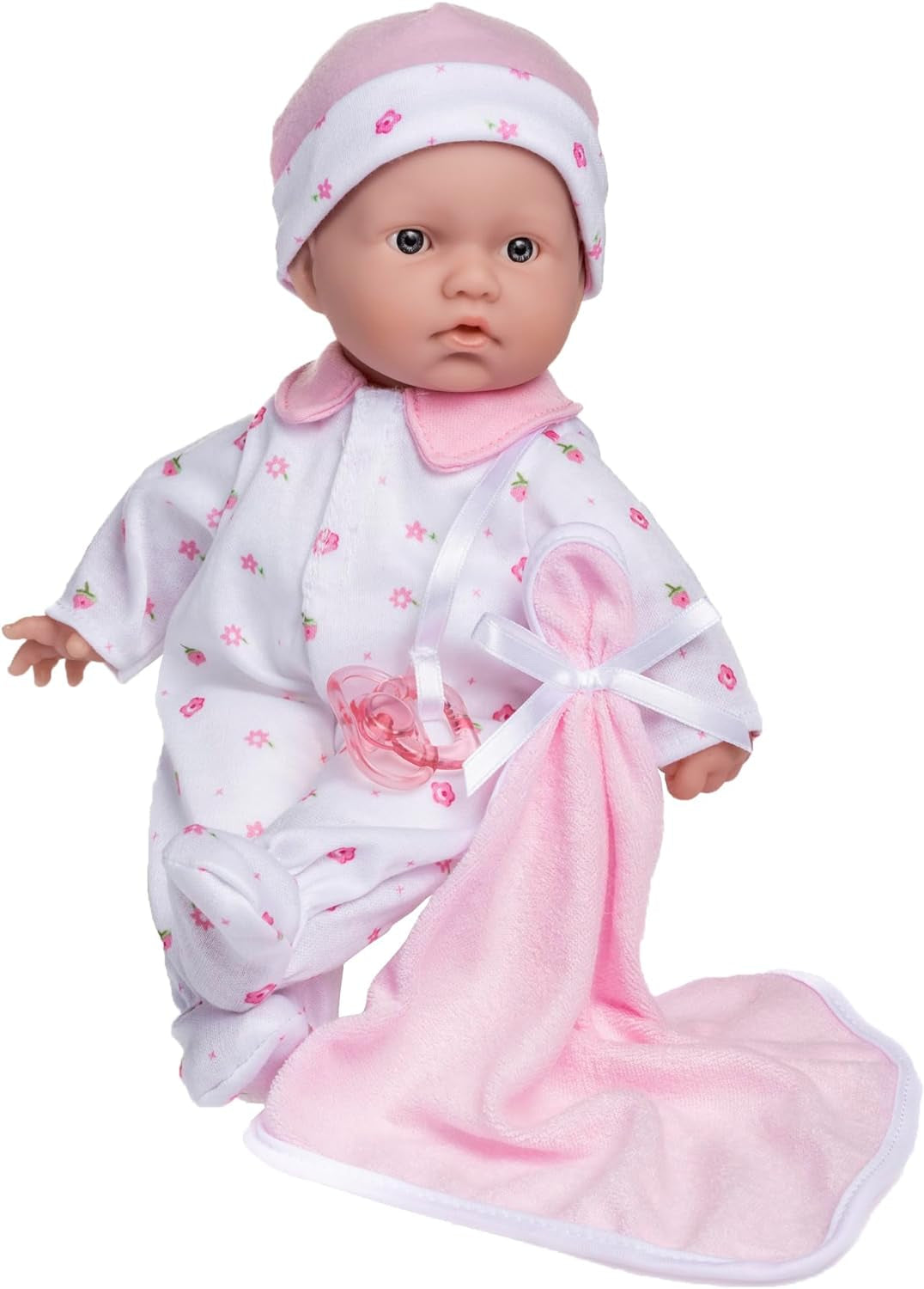 JC Toys La Baby Kaukasisches Babypuppen-Set – Weiche 28 cm Babypuppe, Waschbar, Abnehmbares rosa Outfit mit Hut, Decke & Schnuller, Für Kinder ab 12 Monaten