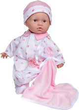 JC Toys La Baby Kaukasisches Babypuppen-Set – Weiche 28 cm Babypuppe, Waschbar, Abnehmbares rosa Outfit mit Hut, Decke & Schnuller, Für Kinder ab 12 Monaten