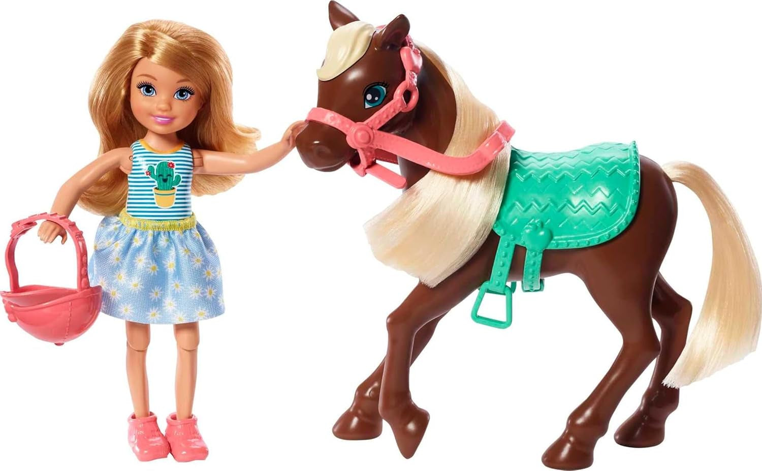 Barbie GHV78 – Club Chelsea Spielset mit Puppe und Pferd, ca. 15 cm große Blondine mit Kleidung und Accessoires, Spielzeuggeschenk für 3–7 Jahre alte Kinder