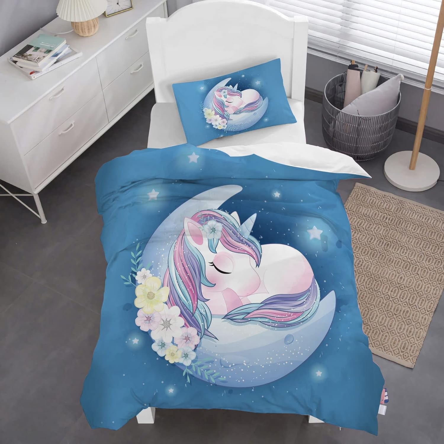 Bettwäsche für Kinder, Einhorn Soft, Mikrofaser Bettwäsche - Kinder Naty Shop Einhorn 135X200 cm