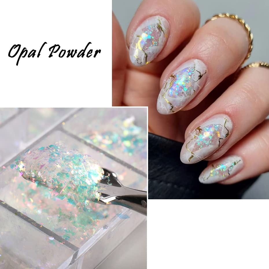 JMEOWIO Nagelglitter 12 Gitter Aurora Nail Art Dekoration Zubehör Nageldesign