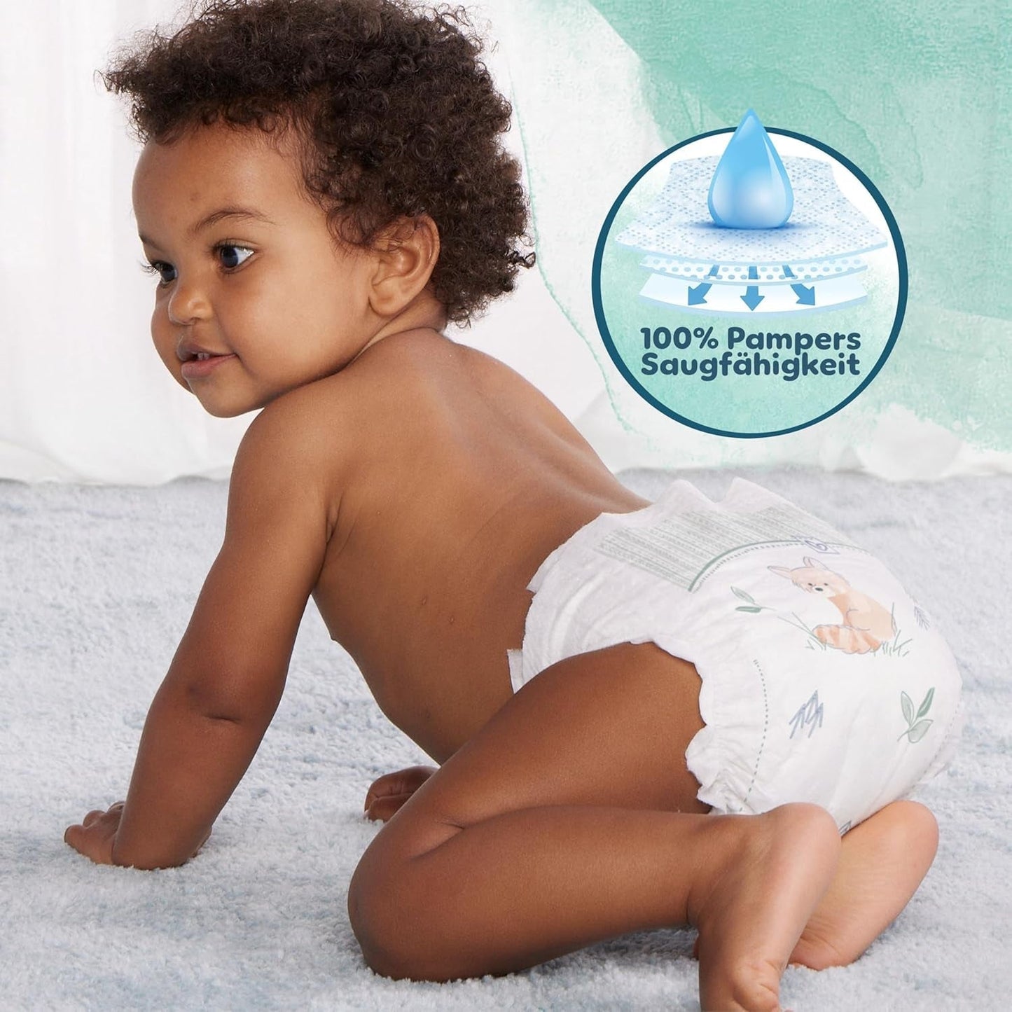 Pampers Harmony Windeln Größe 1, 180 Windeln, 2kg-5kg, sanfter Hautschutz mit 100% Pampers-Schutz