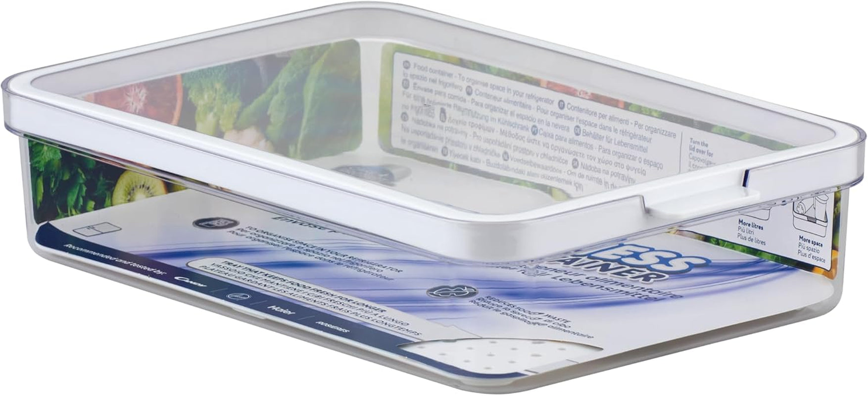 CARE + PROTECT Smarter Lebensmittelbehälter, perfekt stapelbar, Kühlschrank-Organizer, schützt Lebensmittel vor Feuchtigkeit, hält Lebensmittel länger frisch, 2,15 l Naty Shop Lebensmittel-Aufbewahrungsboxen 2,6 l