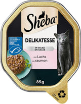 Sheba Nassfutter für Katzen, Delikatesse in Lachsgelee, 2 x 11 x 85 g