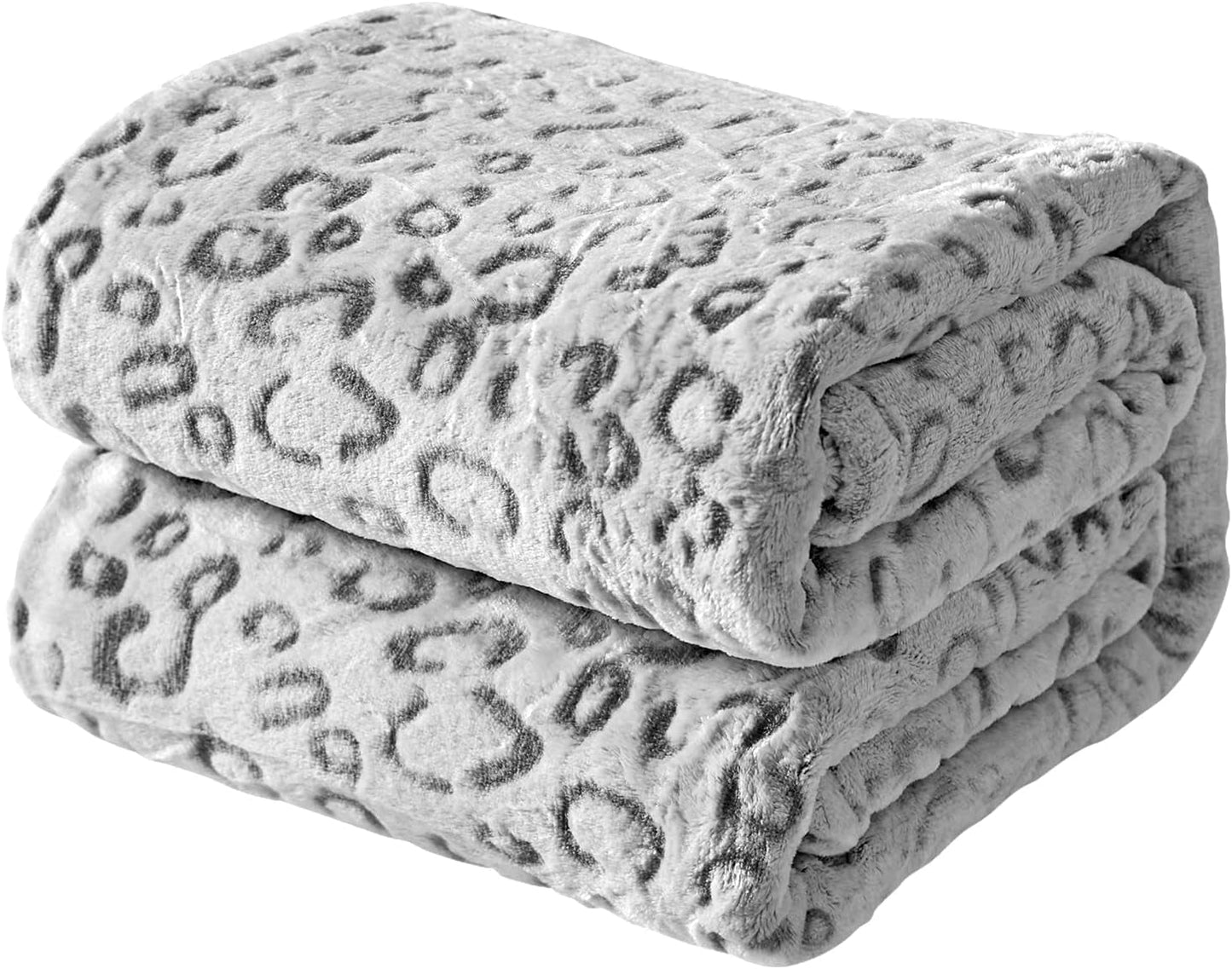 FY FIBER HOUSE Flanell-Fleece-Überwurf, Mikrofaserdecke mit 3D-Gepardendruck, 228 x 274 cm, lila Steppdecken und Steppdecken Naty Shop Grau, Leopardenmuster 40 "X50"