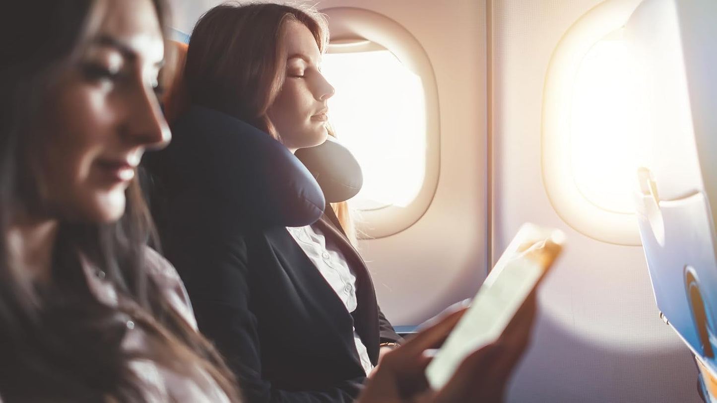 Lemos Home Nackenkissen mit Mikrofaserfüllung, Nackenstützkissen, bequemes Reisekissen für Flugzeug, Auto, Büro, ideal für Camping, Urlaub und Reise-Gadgets (Mintgrün)