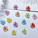 50 Stück 3D Blume Nagel Charms Nägel Zubehör Nageldesign Glitzersteine ​​​​Nailart Strasssteine ​​​​Flower Nail Charms Luminous Flower Nail Art Charms Bunte Blumen Deko Nagel Steinchen Flowers Nail Rhinestones