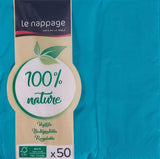 50 Servietten, Wattepad, 33 x 33 cm, 2-lagig, Türkis, FSC-Zellulose, 33 x 33 cm (3er-Pack)