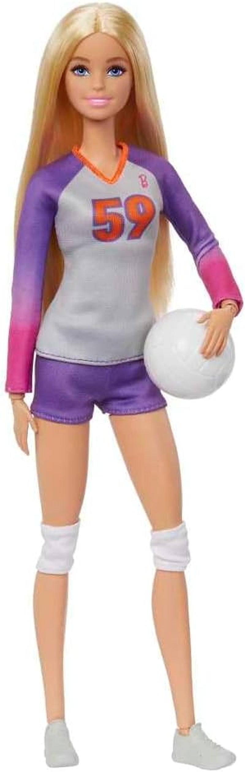 Barbie Made to Move – Volleyball-Spielerpuppe mit T-Shirt und Ball – 22 Gelenke für realistisches Spielen, inklusive Volleyball- und Sportausrüstung, HKT72