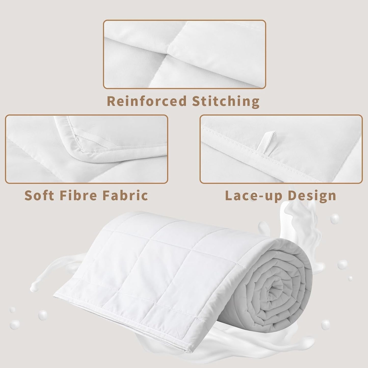 Sommerdecke 155 x 220, leichte Sommerdecke, 90 g/m², Steppdecke 155 x 220 cm, dünne Steppdecke, ohne Bezug verwendbar, kühlende Steppdecke, weich, gemütlich, weiß, Steppdecken und Steppdecken von Naty Shop