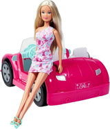 Simba Steffi Love Strandautopuppe im coolen Sommeroutfit mit Strandwagen, 29 cm, ab 3 Jahren