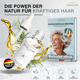 Hairlexier Haarwuchsmittel für Frauen – Rosmarin-Haaröl, Rizinusöl-Haaröl, Lavendelöl, natürliches Haarserum gegen diffusen Haarausfall, unterstützt das Haarwachstum, vegan & biologisch + Arbeitsbuch Haarpflege Naty Shop