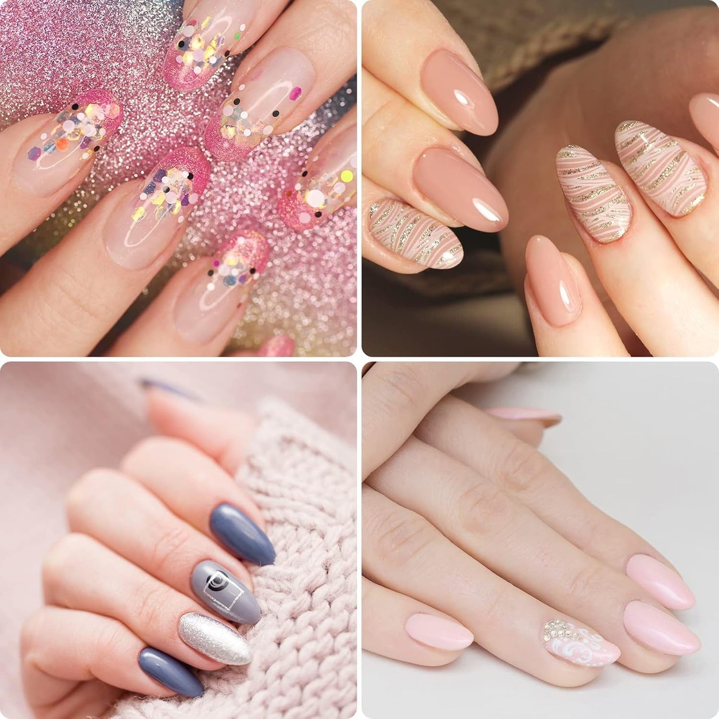 Arten von Nägeln, 500 Stück künstliche Acryl-Nagelspitzen mit Aufbewahrungsbox für Nagelstudios und Heimwerker-Nagelkunst, 10 Größen