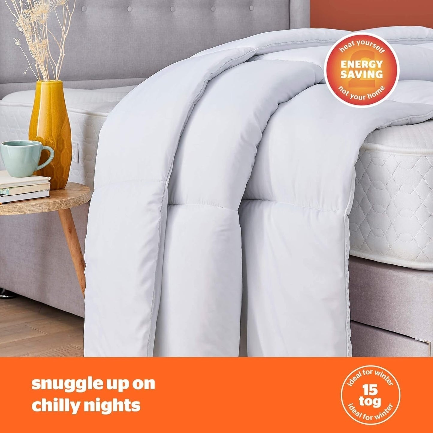 Silentnight so Snug 534222GE Bettdecke für Kingsize-Betten, 15 Tog, warm, kuschelig, dick, hypoallergen und maschinenwaschbar, weiß, Kingsize-Bettdecken und Steppdecken Naty Shop