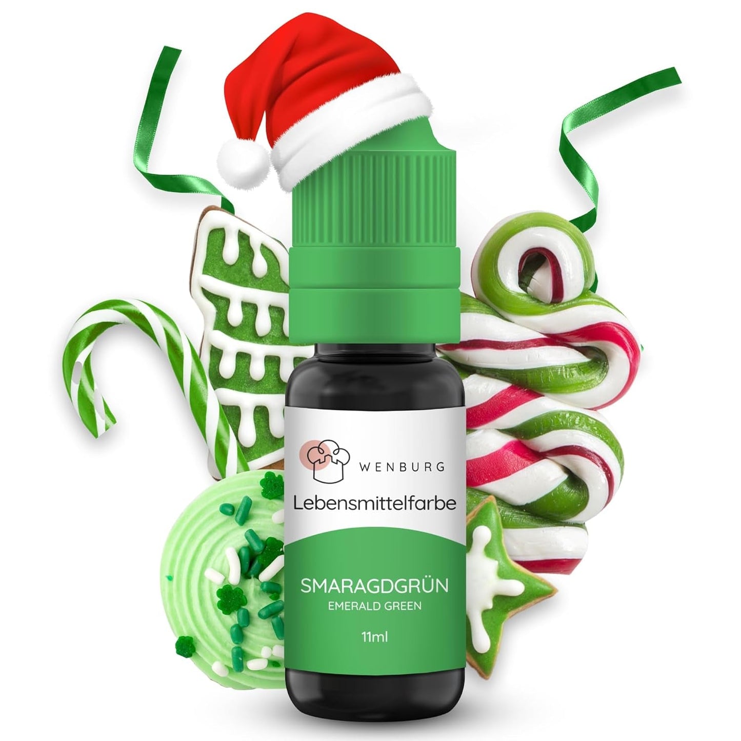 Wenburg Lebensmittelfarbe, Glitzer, 11 ml, konzentriert, hergestellt in der EU, flüssig. Zum Färben von Teig, Getränken, Aromen, Schleim – goldene Glitzer-Lebensmittelfarbe – goldene Kuchenfarbe – goldene Glitzer