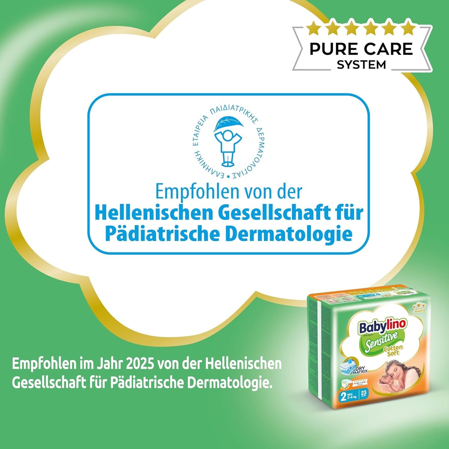 Windeln für empfindliche Babys, Größe 2, Mini (3-6 kg), 192 Windeln