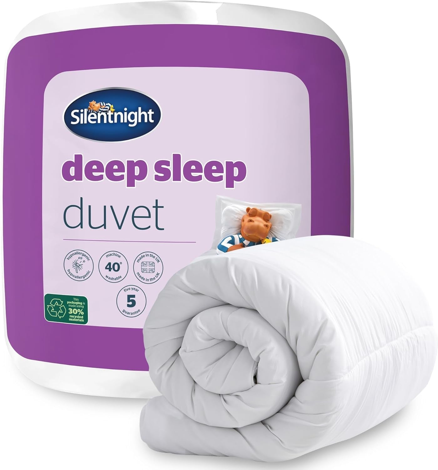 Silentnight Deep Sleep Steppdecke, weiß, Mikrofaser, weiß, Einzelbett Steppdecken und Bettdecken Naty Shop Einzelbett 10,5 Tog