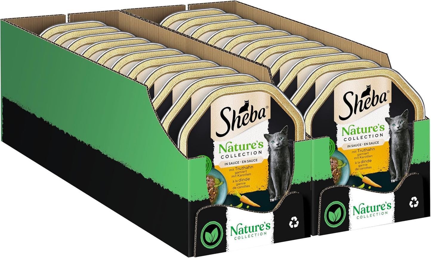 SHEBA Nassfutter für Katzen, Nature's Collection in Truthahnsauce, 2 x 11 x 85 g