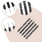 5 Stück Nail Design Dotting Tools Nagelkunst Werkzeug Nagelpunkt Pinsel Punktierung Stift Marbleizing Werkzeug Für Nagelack Maniküre, Schwarz