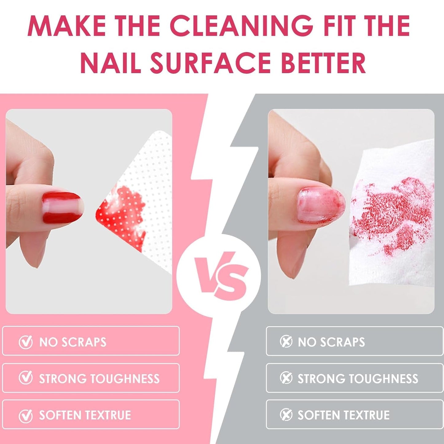330 Stück Fusselfreie Nägel Wattepads, Fusselfreie Nageltücher, Nagel Wischtücher Wattepads, Nagelleck Entfernen Für Cleaner Gelnägel Nail Wipes Pads (Weiß)