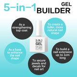 Builder 5 in 1 Aufbaugel 15 ml, Nagelaufbaugel, Nagelaufbaugel, UV/LED-Nagelverlängerungs-Nagellack, Verlängerungen, Nagelkunst, Aufkleber, Gel, Nagelaufbaugel (weiß)