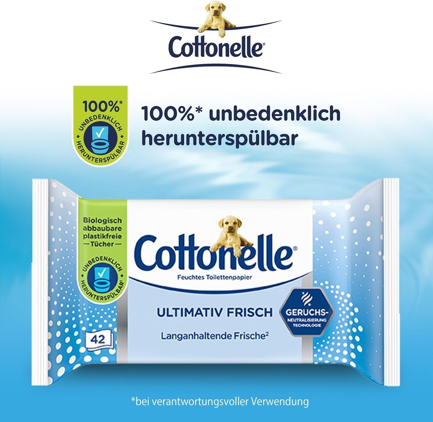 Feuchttücher, Ultimate Fresh, 12 x 42 Tücher, Deodycylx-Technologie, hautfreundlich, alkohol- und farbstofffrei, empfindlich, biologisch abbaubar