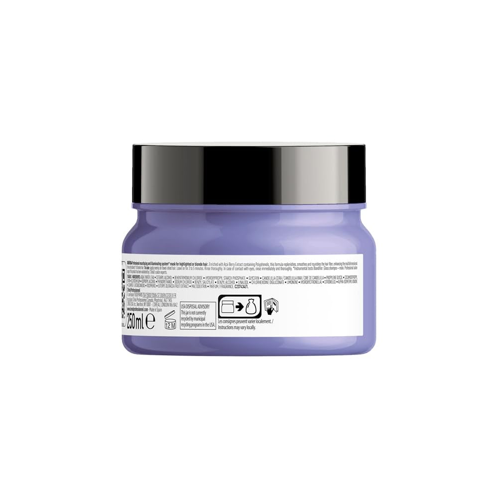 L'Oréal Professionnel | Pflegende Maske für blondes und blondiertes Haar, Açai-Fruchtextrakt, Serie Expert, Blondmaske Naty Shop Haarmaske