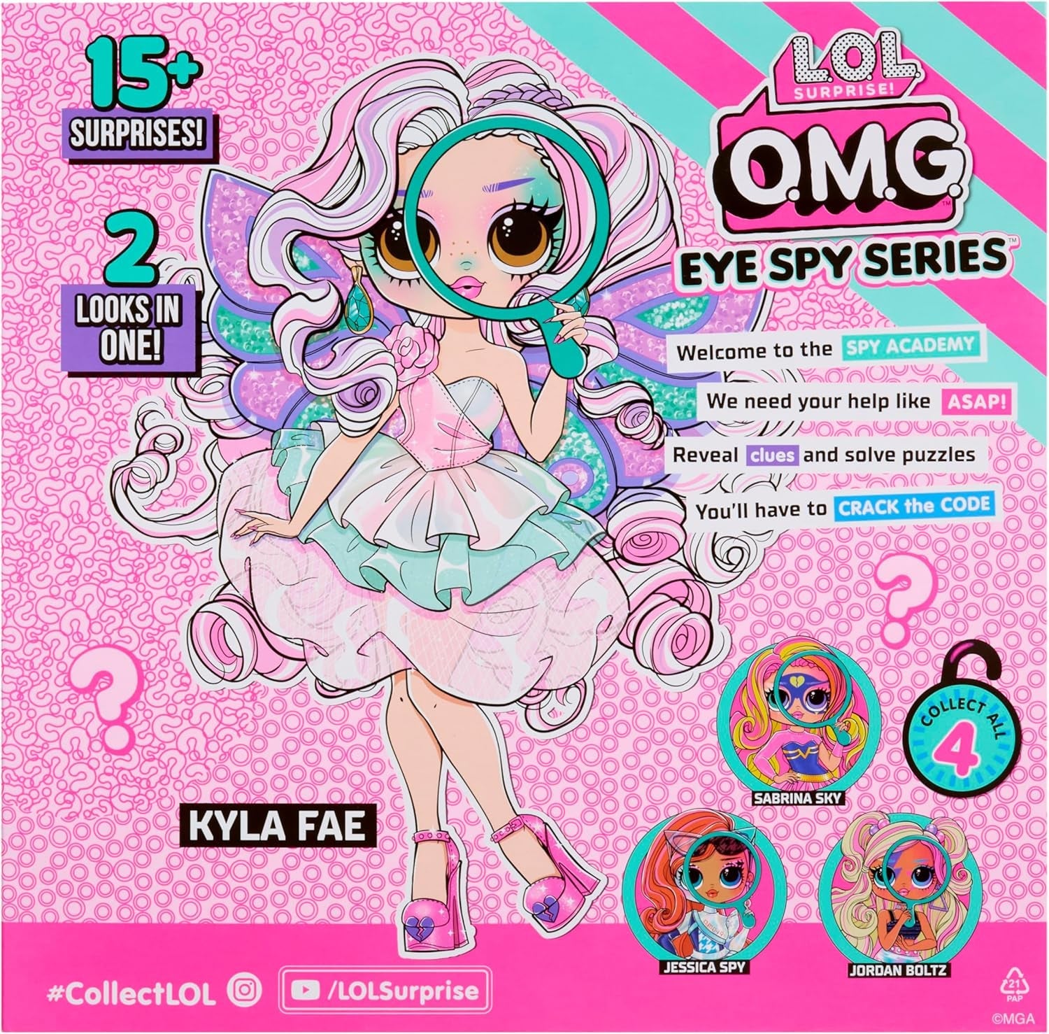 LOL Überraschung! OMG Eye Spy-Serie – Fee – Enthält 1 Puppe mit Outfit und Zubehör, Rätsellösung und Überraschungsentdeckung, 4 Sammelpuppen
