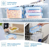 Emsa 515585 Lebensmittel-Clip & Verschluss | 3-teiliges Set | Kunststoff | transparent / grün | 0,55 / 1 / 2,2 Liter Frischhalteboxen von Naty Shop