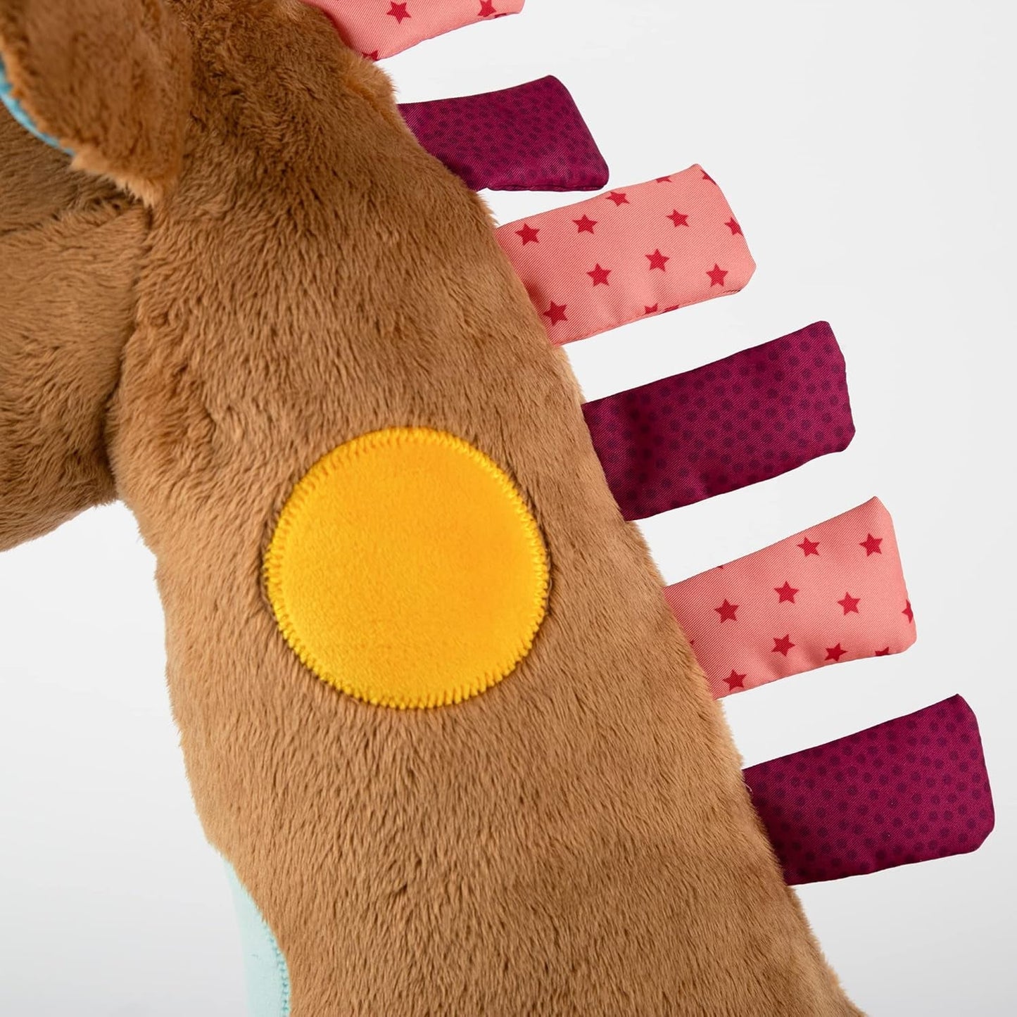 SIGIKID 42863 Giraffe XXL Babyspielzeug, PlayQ Lernspielzeug, Plüschtier mit Beißring, Rassel, Spiegel, quietschend, für Babys und Kinder ab 3 Monaten, Mehrfarbig/Giraffe 72 cm, Toys Bebe Naty Shop