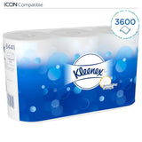 Kleenex Standard Roll 8441 Toilettenpapier – 2-lagiges Toilettenpapier – 6 Packungen mit je 6 Rollen x 600 Blatt, weiß (36 Rollen/21.600 Blatt insgesamt)
