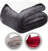 Bequeme Komfortec-Decke 150 x 200 cm, Öko-Tex-zertifizierte flauschige Fleecedecke, warme Sherpa-Decke für das Sofa, dicke Decke für das Sofa, burgunderfarbene Betten und Decken. Besuchen Sie den Komfortec-Store Anthrazit 150 x 200 cm