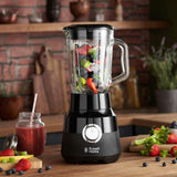Russell Hobbs Standmixer [1.5L Glasbehälter] Matt Schwarz (Starker 0.9PS Motor, Impuls-/Ice-Crush-Funktion, Edelstahlmesser, Bpa-Frei Mixer, Elektrischer Zerkleinerer, Smoothie-Maker) 24722-56 Kitchen Naty Shop