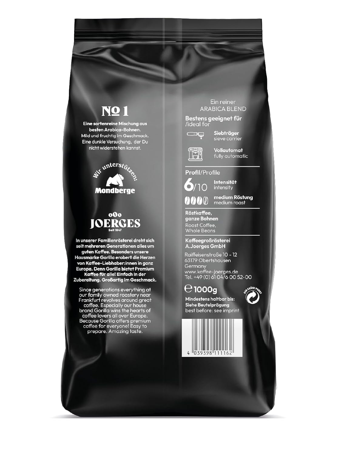 Joerges Dark_Roast, Espressocreme Nr. 1,1 kg