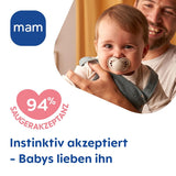 Original MAM Schnuller | 6-16 Monate | Schnullerset für Babys und Kleinkinder | Akzeptanz 94 % | Verhindert unerwünschte Zahnausrichtung | SkinSoft Silikon-Babyschnuller | Leopard/Zebra | 4 Stück