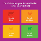 Whiskas Junior Classic Selection Nassfutter für Katzen in Soße, 48 Beutel, 12 x 85 g (4er-Packung) – Hochwertiges Nassfutter für heranwachsende Katzen, 2 bis 12 Monate