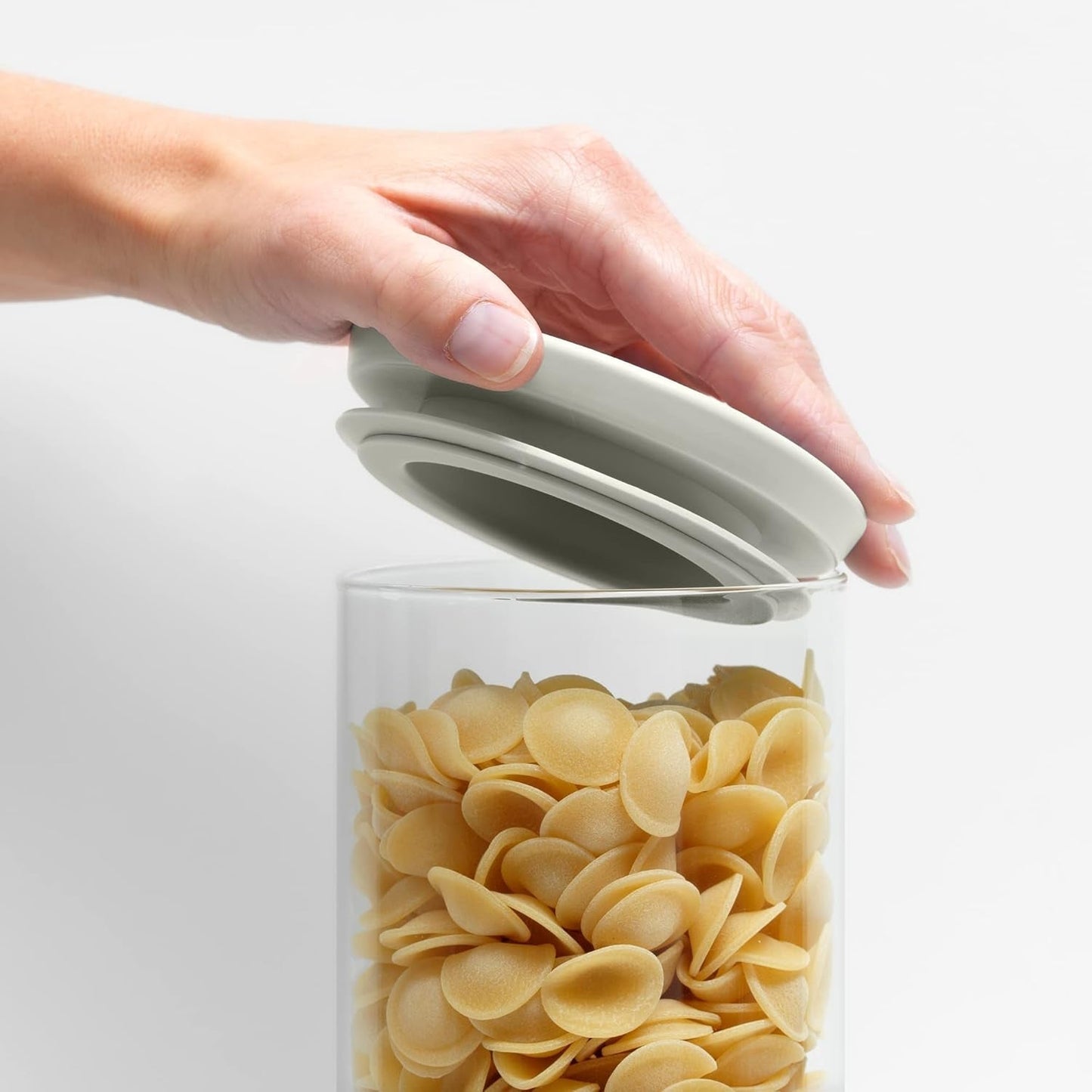 Brabantia – Stapelbarer Glasbehälter mit Deckel – 3er-Set – Lebensmittelaufbewahrung – hält Lebensmittel länger frisch – Silikondichtung – spülmaschinenfest – Dunkelgrau/Hellgrau/Jadegrün – 0,3 l/0,6 l/1,1 l Lebensmittelaufbewahrungsboxen Naty Shop