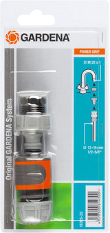 Gardena Kupplungsset: Schlauchkupplung für 13 mm (1/2 Zoll) und 15 mm (5/8 Zoll) Verlängerung, auch bei hohem Wasserdruck, einfache Montage (18283-20)