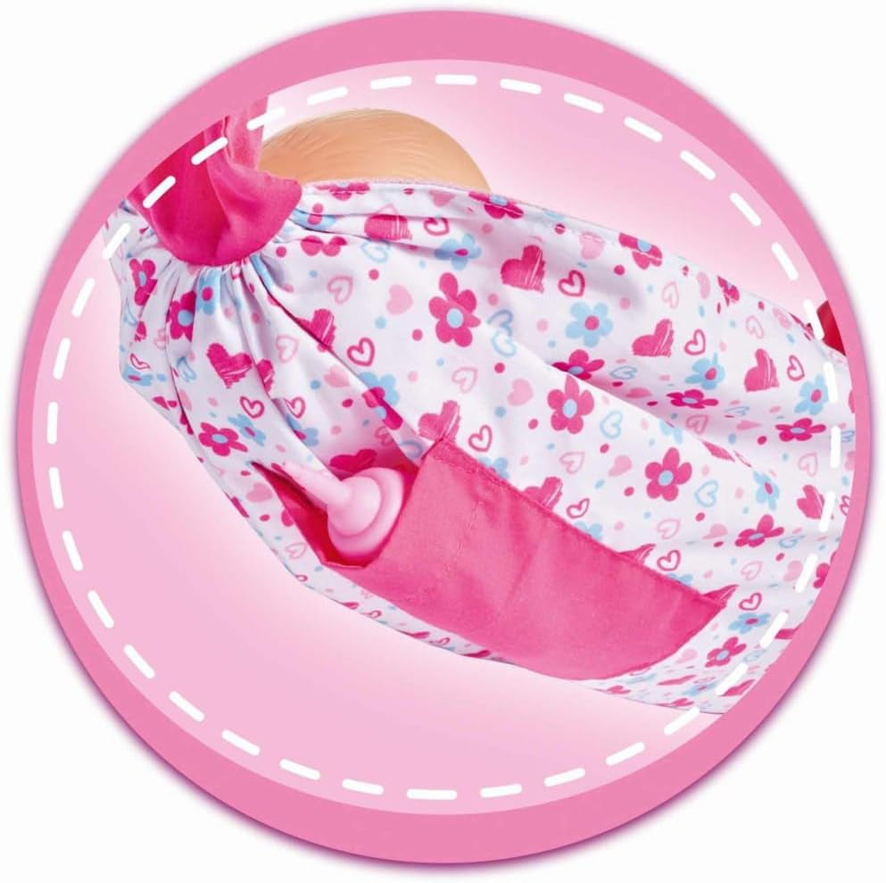 Simba 105560002 Verstellbarer Tragetuch für Neugeborene mit Tasche und Flasche für 38–43 cm große Puppen ab 3 Jahren